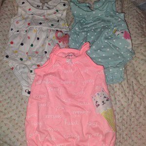 3 Newborn Carter's one piece outfits